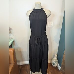 Pretty Garden Black Halter Maxi Dress Size Medium